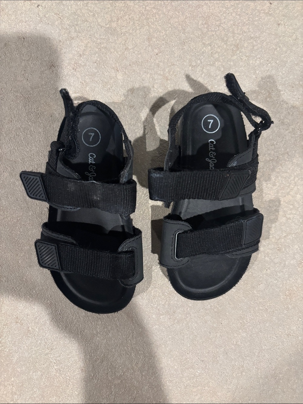 Cat & Jack Black Kids Adjustable Two-Strap Sport Sandals